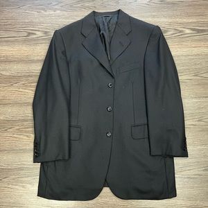 Oxxford Clothes Solid Black Sport Coat 42R